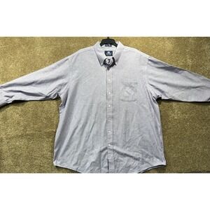 Stafford Mens Oxford Dress Shirt Button Down Shirt Size 18.5 33/34 Wrinkle Free